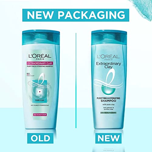 Image of L'Oreal Paris Dream Lengths No Haircut Cream Leave-In Conditioner, 200ml & L'Oreal Paris Extraordinary Clay Shampoo, 192.5ml (With 10% Extra)