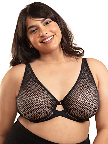 Image of NYKD Everyday Textured Lace Support Bra for Women Daily Use Non-Padded, Wired, Full Coverage Bra, NYB140