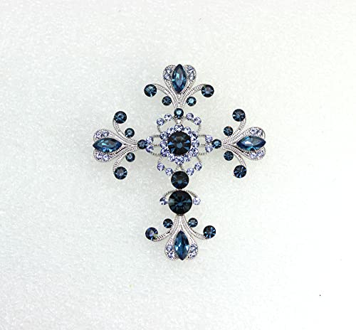 Image of Faship Gorgeous Rhinestone Crystal Cross Crucifix Pin Brooch