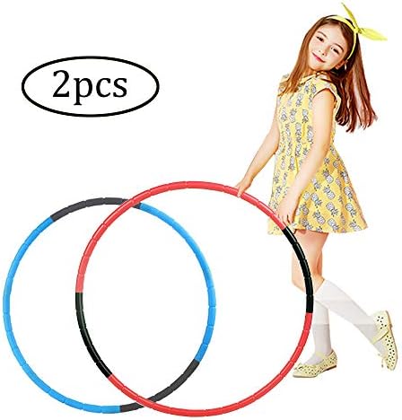 TaemBuy Hoop for Kids Set of 2 Detachable Adjustable Weight/Size Plastic Kid Hoop,Suitable for Hoop Game,Fitness,Gymnastics,Dance and Pet Training