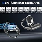 Bluetooth 5.4 Headphones True Wireless Stereo Earbuds 40H Playtime LED Power Display Earphones with lPX5 Waterproof Open Ear Buds for Sporting, Working, Studying Black - Image 2