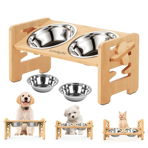 Comedouro Bebedouro Elevado Cães Gato Pet Inox 2 Potes Altura Aju...