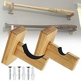 SNAGAROG 2 Stück Wandhalterung Baseballschläger Halterung Braun Holz Baseballschläger Display Stand Baseballschläger Display Rack mit Schrauben, für Baseballschläger Softballschläger Hockeyschläger