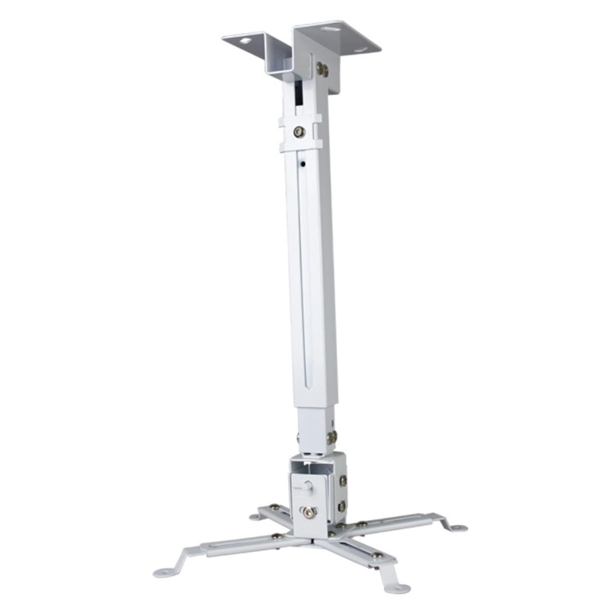 Artibetter Supporto e Canale Regolabile in Ferro Bianco da Soffitto per Proiettore Bracci Doppi Articolati , Struttura Robusta per Fissaggio Stabile e Versatile