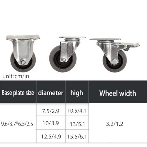 Roulettes robustes en acier avec frein de 13 cm pour matériel industriel - 3