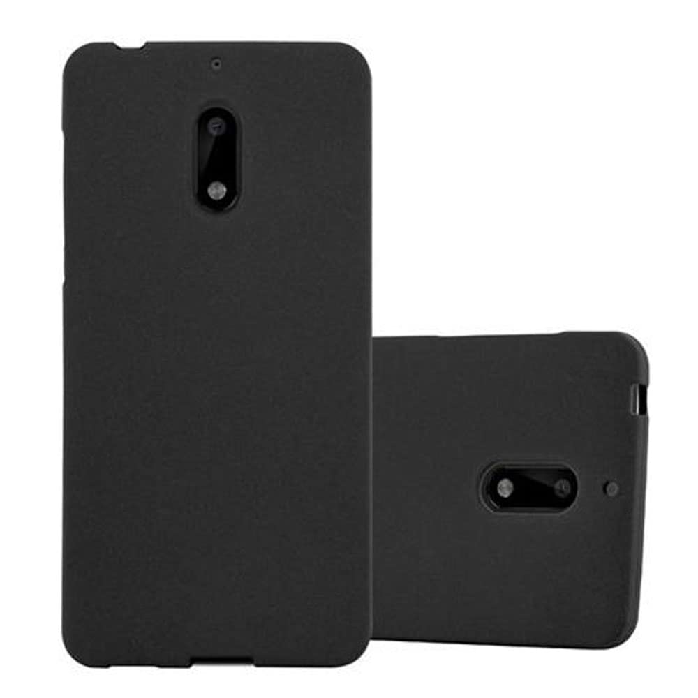 Cadorabo Custodia per Nokia 6 2017 in FROST NERO - Morbida Cover Protettiva Sottile di Silicone TPU con Bordo Protezione - Ultra Slim Case Antiurto Gel Back Bumper Guscio