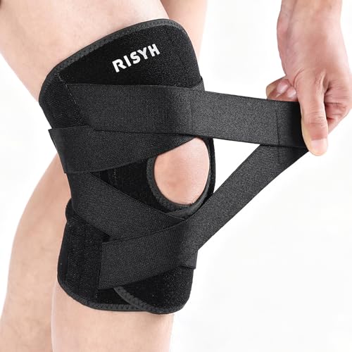 Knee Brace for Women Men Adjustable Cross Strap, Knee Braces