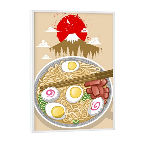 artboxONE Poster mit weißem Rahmen 18x13 cm Städte/Tokio Ramen in Fujiyama - Bild Nudeln fujiyama Japan