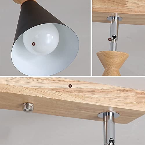 Plafonnier en bois à 3 lumières orientables avec suspension réglable culot E27 - 7