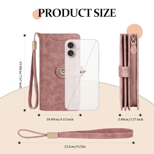 Image of FALAN MULE Wallets for Women Trifold Wristlet Wallets Large Capacity RFID Blocking Ladies Purse Credit Card Holder