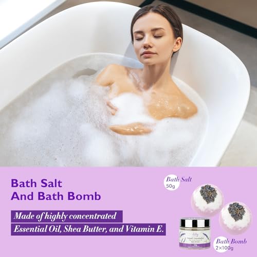 Mothers Day Gift for Mom - Relaxing 18-Piece Bath and Body Basket for Women Lavender Spa Gift Basket Set Bath Collection with Bath Bomb | Christmas, Birthday, Perfect Spa Present for Her All Occasions - Image 5