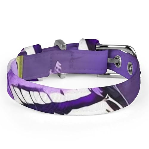 Collier réglable pour chien contre irritations avec fleurs violettes confort