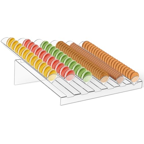 BAOSHISHAN Présentoir à macarons Plateau à macarons en acrylique avec 6 fentes Plateau à biscuits transparent pour fête, mariage, boulangerie,...