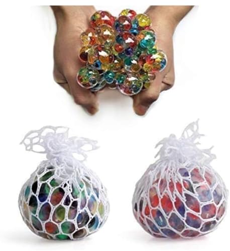 Image of Non-Toxic Rubber Sensory Squishy Mesh Soft Balls Toys for Kids, Slime Squishy Stress Relief Mesh Ball for Hand Therapy Relief, Stress Relief Toys to Help Anxiety, Autism, Ideal Gift (Pack of 2)