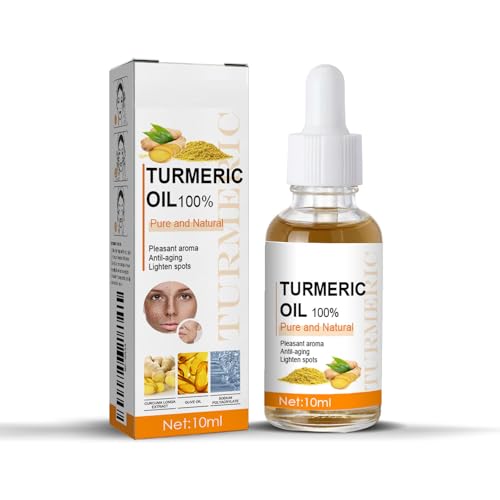 Aceite de cúrcuma para manchas oscuras, suero facial corrector de manchas oscuras, esencia hidratante para masajes, antiedad e hidratante para piel seca (1pc)