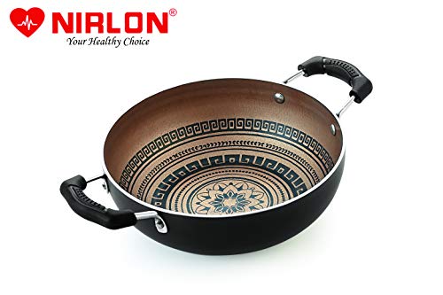 Image of Nirlon Mandala Kitchen Accessories for Cooking Nonstick Kadhai /Wok 1.8 Liter with Handle