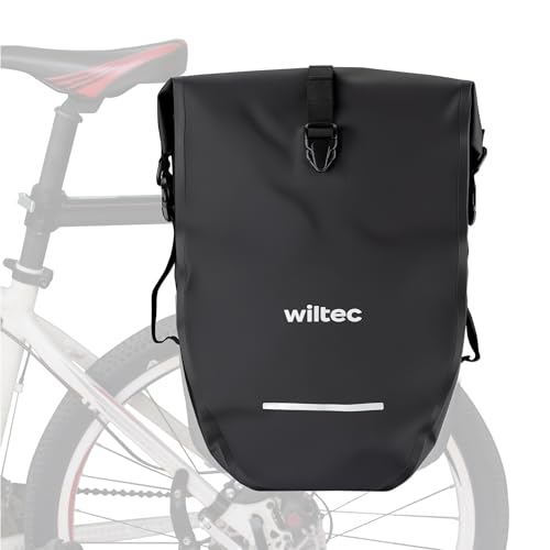 Wiltec Gepäckträgertasche 25 l Stauraum, Fahrradtasche für Gepäckträger Ø 8-16 mm, Gepäcktasche mit Tragegurt, wasserresistente Fahrrad Tasche