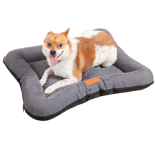室内猫用キャットベッド、犬用クレートベッド、犬用クレートソフトでふわふわなクレートマット、犬ケージ用ペットベッドクレート犬パッド、滑り止め底、取り外し可能で洗濯機洗い可能 (ブルー、ミディアム)