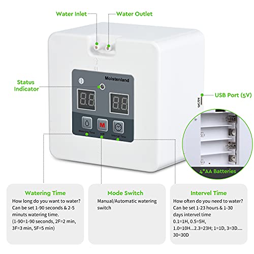 Automatic Irrigation System, DIY Automatic Drip Irrigation Kit Self Watering System with Timer, USB Power Operation & 30-Day Programming Vacation Plant Watering Devices for Indoor Potted Plants - Thumbnail 6