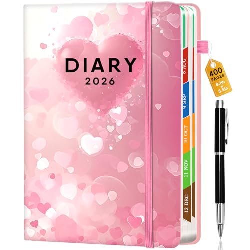Academic diary 2026 a5 400 pages week to view work diary from jan to dec 2026 diaries student teacher planner organiser 6 pages per week appointment book for school