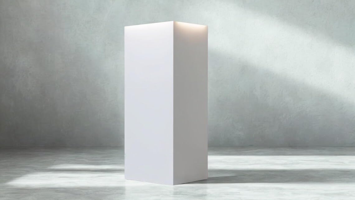 Colonna decorativa bianca, piedistallo da galleria bianco, base di presentazione (80 x 30 x 30 cm), 80 x 20 x 20 cm