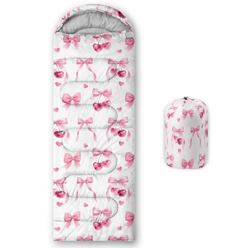 Image of QOOMO Axolotl Cute Camping Sleeping Bags,3 Season Warm & Cool Weather,Lightweight,Waterproof Sleeping Bags for Adults & Kids,Traveling,and Outdoors