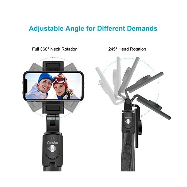Abafia Bluetooth Selfie Stick, 3 in 1 Wireless Selfie Stick Stativ 360° Rotation, Einziehbarer Tragbarer Handy Selfie… – Bild 4