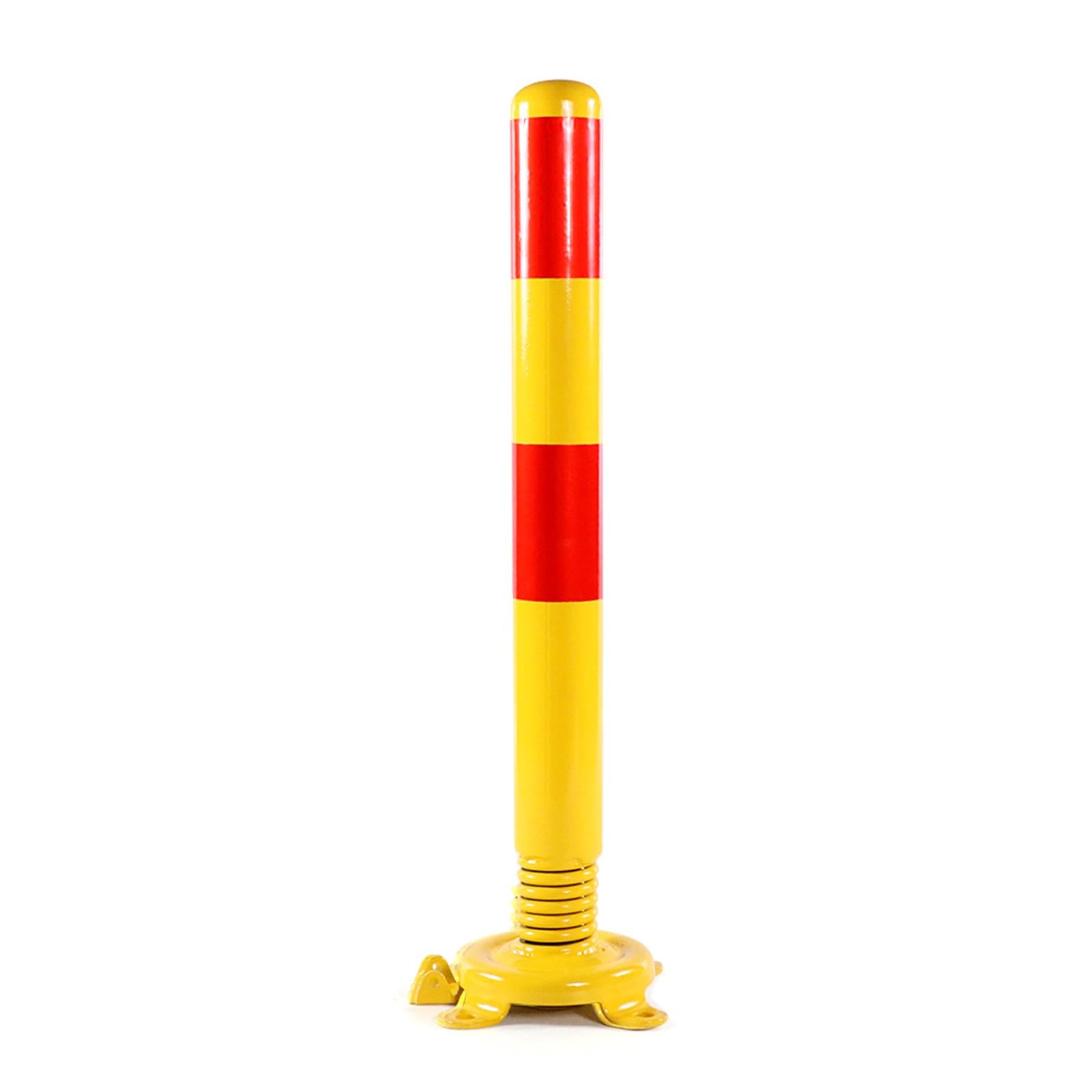 Bolardos Parking Poste de Bolardo con Revestimiento de Polvo Amarillo Poste de Metal con Anillo Anticolisión de Silicona