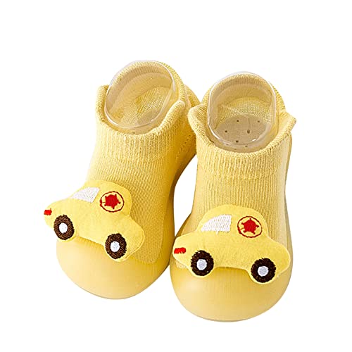 Generic Baby Shoes Toddler Walking Infant Boys Girls Animal Cartoon Socks Shoes Toddler Fleece WarmThe (Yellow, 4.5 Infant)
