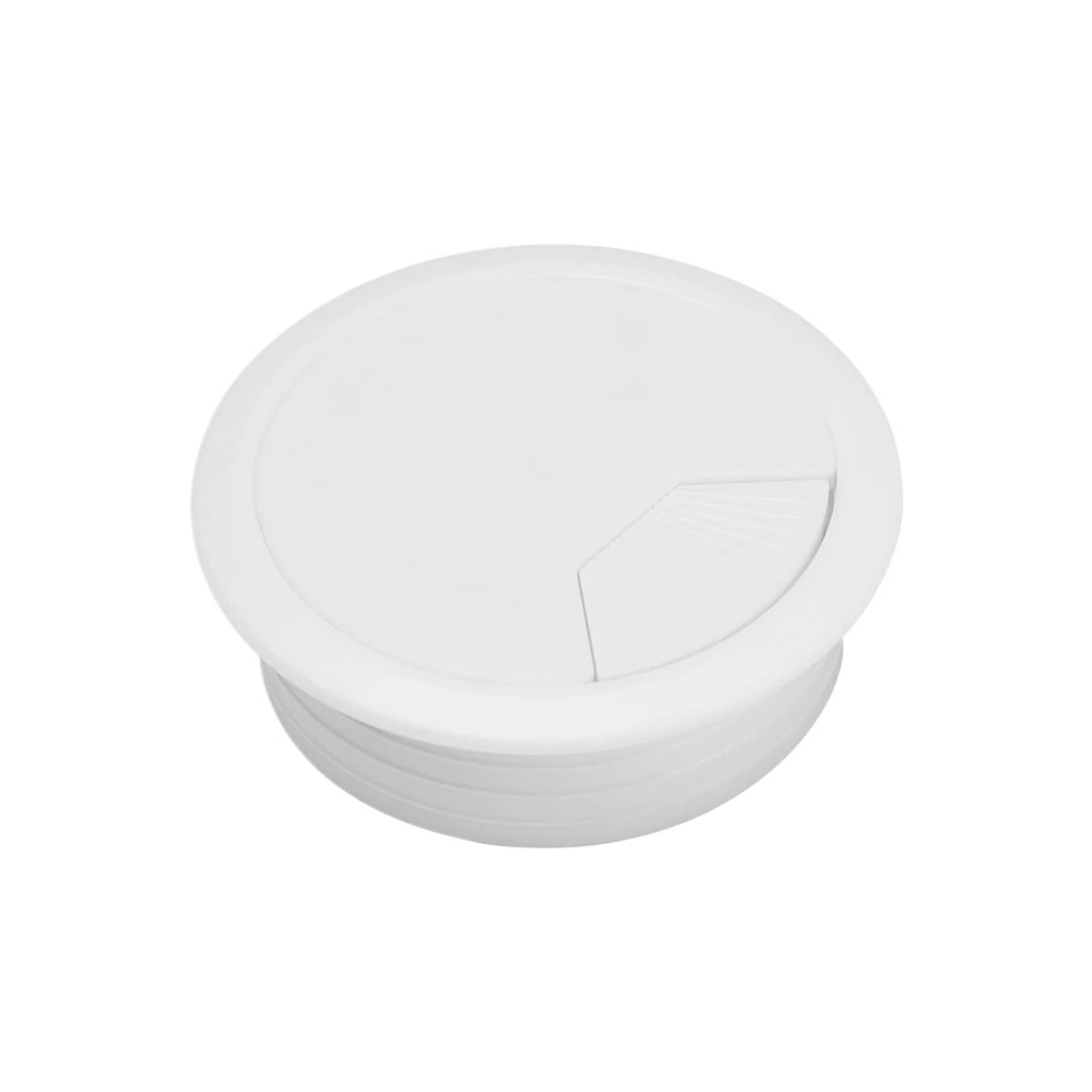 Kabeldurchführung für Schreibtische, 60/80 mm, Kunststoff, Kabellochabdeckung, PC, Computer, runder Draht, ordentliche Kabeldurchführung, Hardware (Weiß, 60 mm)
