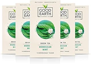Good Earth - Moroccan Mint Tea  Refreshingly Natural - Herbal Tea - Pack of 5 x 15 Biodegradable Teabags