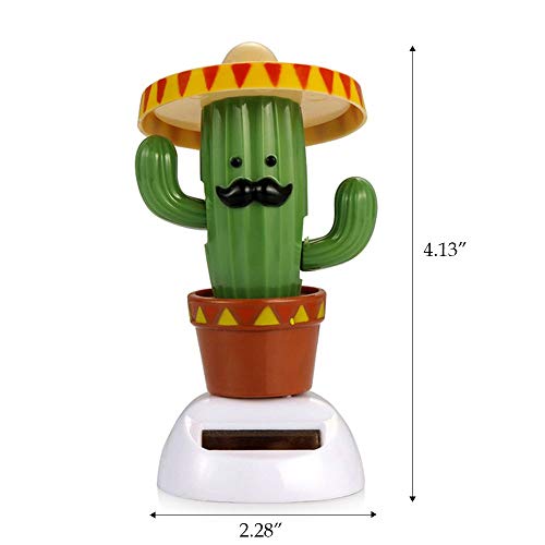 Solar Dancing Toy Animal Solar Powered Dancing Dolls Swinging Animated Bobble Dancer Car Decor (Cactus) #TOP4