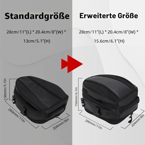 Motorrad Hecktasche,Hecktasche Motorrad Wasserdicht,Sozius Rucksack Klein Abnehmbar Gepäcktasche Satteltasche Multifunktionstasche PU-Leder Fahrradtasche Sport Rucksack
