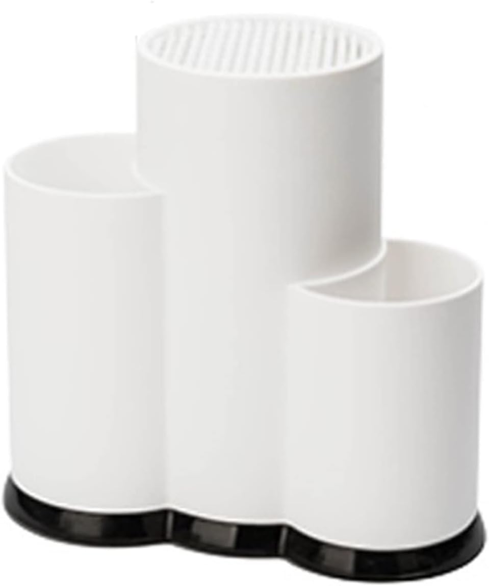 Utensil Holder Multi-Function Utensil Holder Knife Block PP Storage Box Spoon Fork Kitchen Organizer Rack Kitchen Utensil Holder (Color : White)