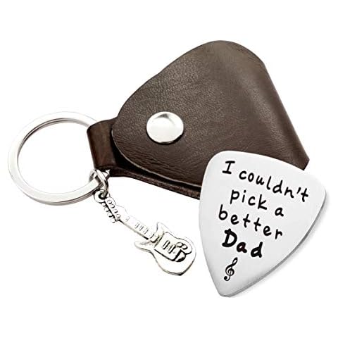 MaySunset I Couldn’t Pick A Better Dad Stainless Steel Guitar Pick Jewelry Gift for Father Dad Musician Guitar Player Birthday Father's Day Thanksgiving Day Christmas Gift Cover