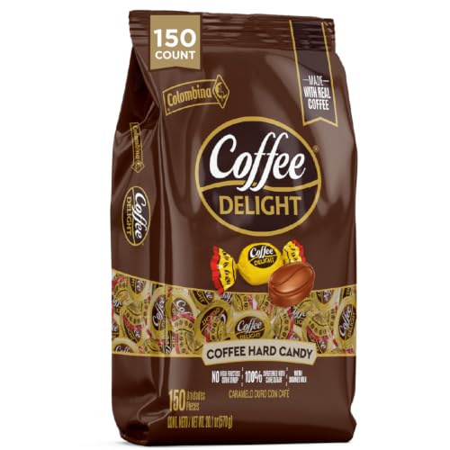 Colombina Coffee Delight Hard Candy, Coffee-Flavored Candy, 150 Count, Bag (Pack of 1)