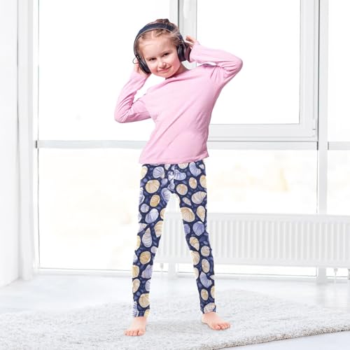 Marine Starfish Conch Girls Leggings Soft Stretch Workout Yoga Dance Pants for Kids Casual Tights4
