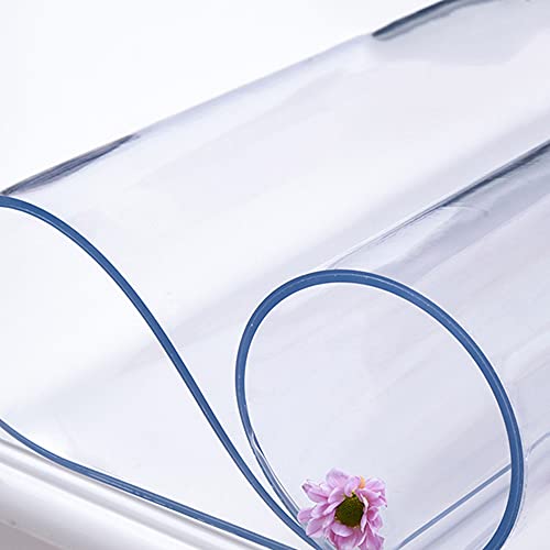 Mantel transparente de PVC de 2 mm de grosor, mantel fácil de limpiar, mesa de café y cubierta de escritorio, alfombra de seguridad impermeable e inodora, utilizada para muebles de interior y exterior