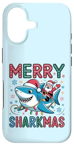Merry Sharkmas AO[Z[^[ T^ CfBO V[N Cgt X}zP[X iPhone 17 p