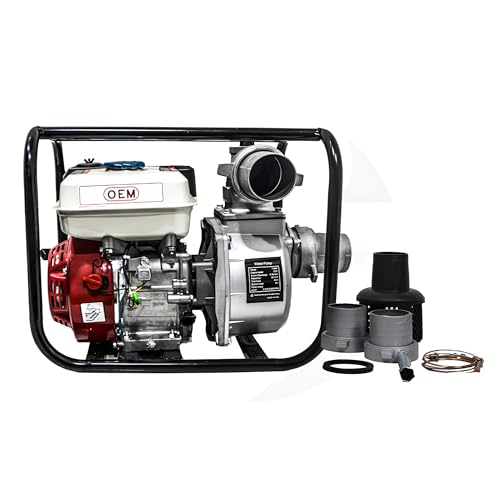 Image of OEM 3-Inch Water Pump with 6.5 HP 196cc Petrol Engine | Heavy Duty 4-Stroke Portable Pump for Farming, Irrigation & Flood Drainage
