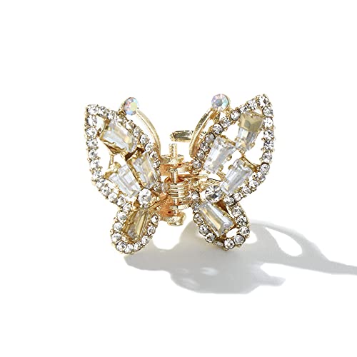 WEISHA Mini Butterfly Hair Claw Clip 1PC Small Grasping Clip Butterfly Hair Catch Clip Rhinestone Hair Claw Sweet Pearl Hair Acc