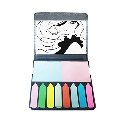 Fille Cheveux Longs Note Auto-Stick Marqueur Page Couleur Bloc Silhouette