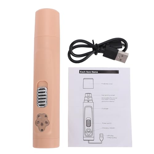 ASHATA Broyeur à Ongles pour Animaux de Compagnie, Polissage électrique Efficace pour Chats et Chiens, Contrôle à Double Vitesse, Traitement Silencieux, Conception Rechargeable pour Le Meulage des