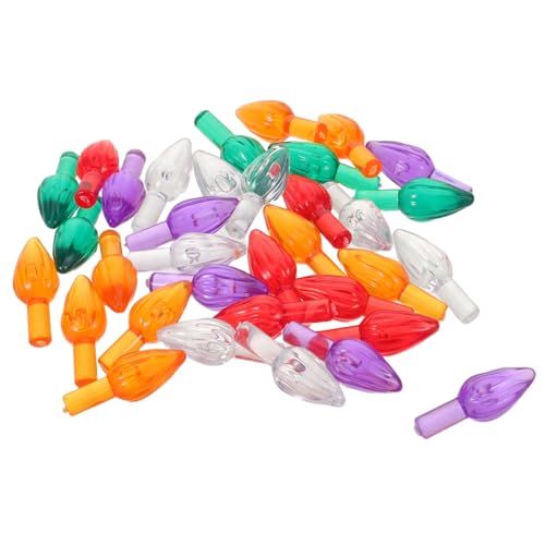 IMIKEYA 100piezas Luces De Repuesto Para Árbol De Navidad Bombillas Cerámicas De Colores Clavijas De Plástico Para Decoración Navideña Luces Vintage Para Árbol Mediano