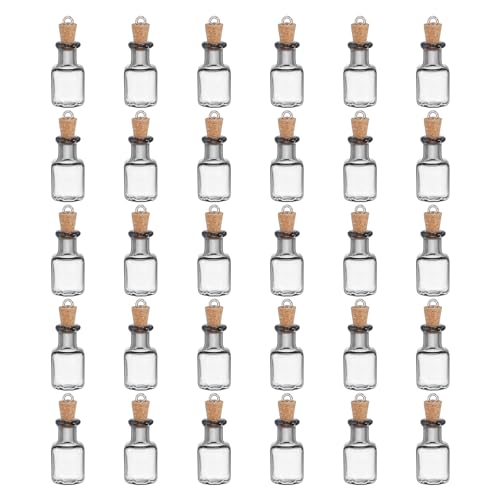 Flacon en verre de mariage gris avec liège pour cadeau d'invité personnalisé et création