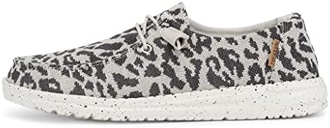 Hey Dude Women's Wendy Woven Cheetah Grey Size 6 | Women’s Shoes | Women’s Lace Up Loafers | Comfortable & Light-Weight | Image 1