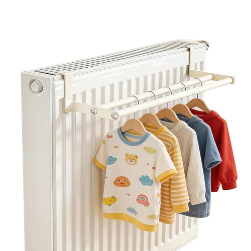 Etendoir Radiateur, Porte Serviette Radiateur Radiateurs Suspendus, Support Serviette Salle De Bain Double Barre, Aucun PerçAge Requis, Distance Murale...