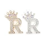 2Pcs Letter Brooches and Pins for Women A-Z Letter Brooch Pins Rhinestone Initial Accessories for Hat Backpacks Personal Custom Jewelry Gifts for Men Women