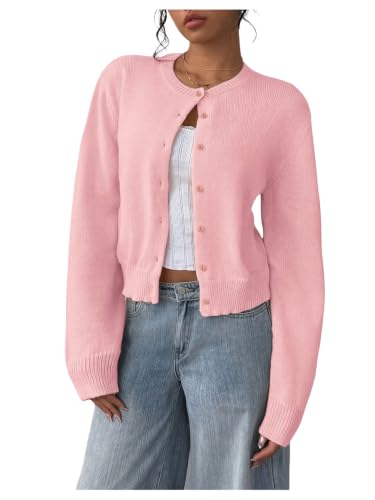 Image of SOLY HUX Women's Button Down Cropped Lightweight Cardigan Sweater | Cute Fall Fashion, 2026
