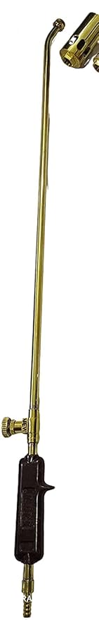 PureAction LPG Gas Heating Torch 1.5 feet Brass Body + with 10 No. Burner + 2 Meter Hose Pipe, Used for Burning Agriculture Weeds, Water proofing of roof and Other Heating and Burning Works